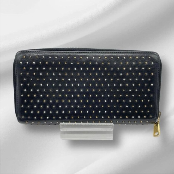 Yves Saint Laurent Black Wallet with Silver Zipper - Picture 2 of 12